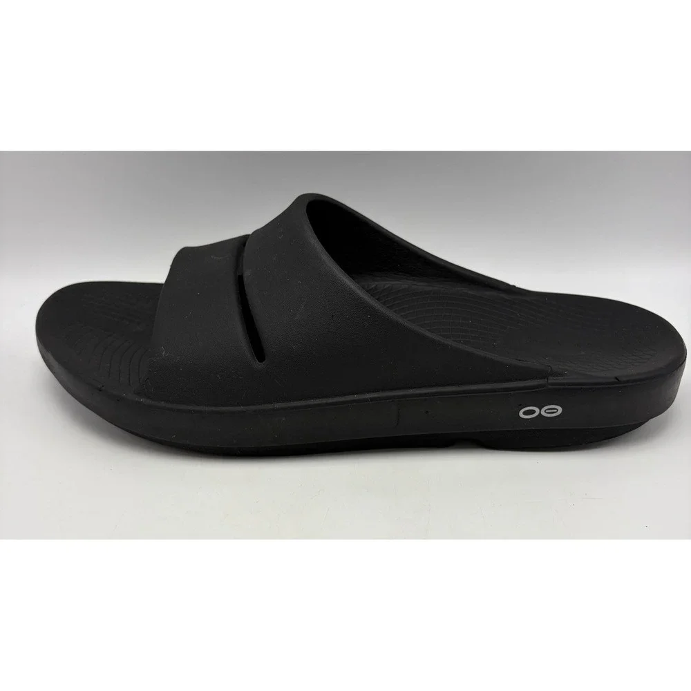 Oofos OOah Slide Sandal Mens 13 Black Comfort Recovery Sandals